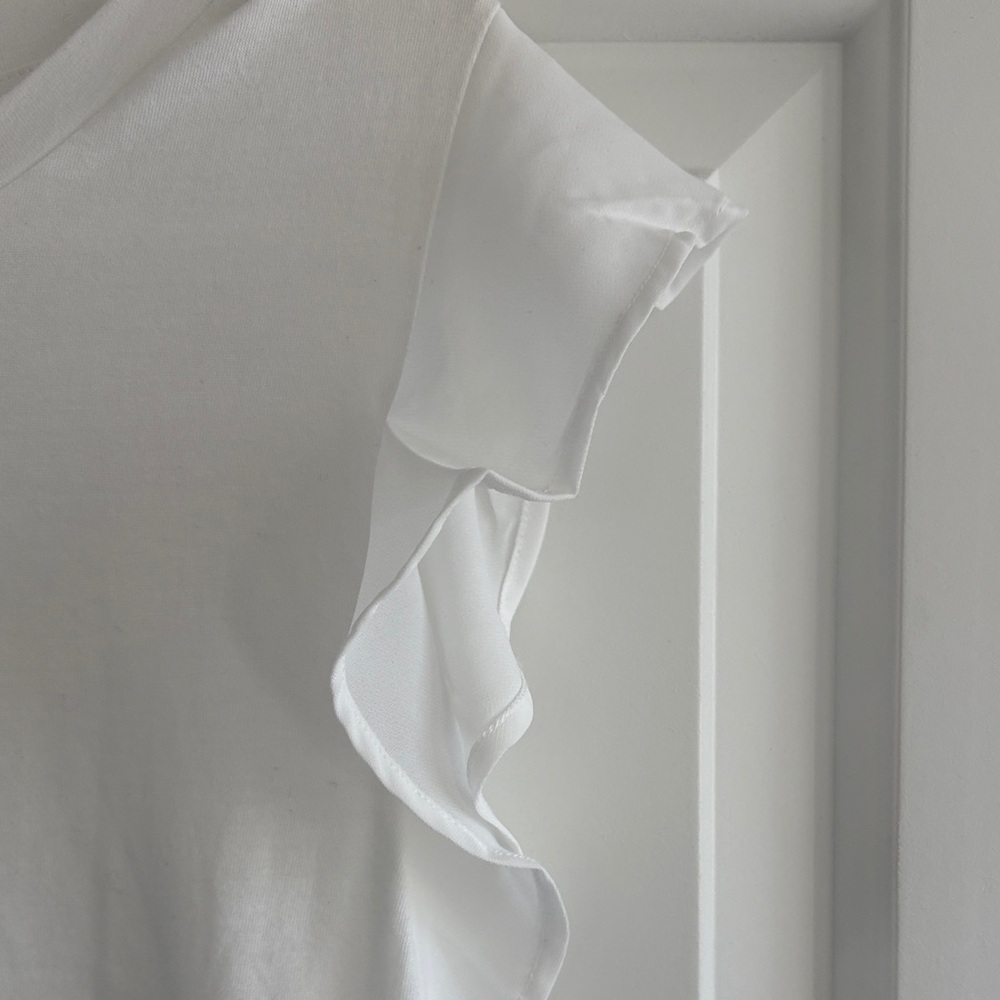 White Ruffle Sleeve Top - Picture 3 of 3